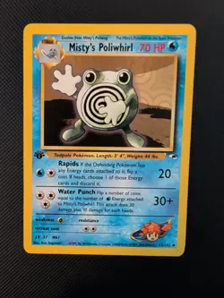 💥 Mistys Poliwhirl 1st Edition 53/132 Pokemon Gym Heroes Vintage Card WOTC - Image 1