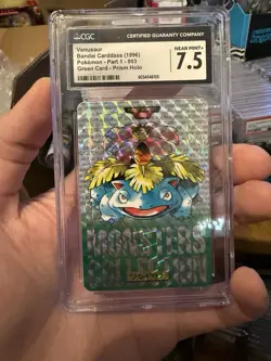 Venusaur #003 BANDAI CARDDASS PART 1 GREEN CARD PRISM HOLO 1996 - CGC 7.5 - Image 1