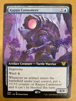 MTG 1x EXTENDED ART Kappa Cannoneer 50 Commander Kamigawa Neon Magic the x1 NM - Image 1