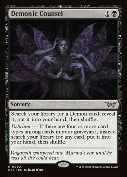 Demonic Counsel - Foil Magic mtg Light Play, English Duskmourn x1 - Image 1