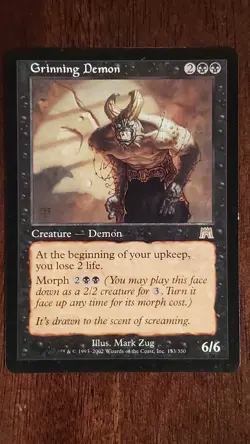 Grinning Demon Onslaught EX/LP #153 MTG Magic the Gathering Creature Rare Black - Image 1
