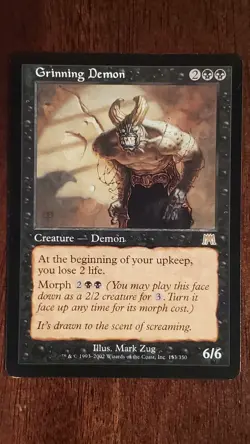 Grinning Demon Onslaught EX/LP #153 MTG Magic the Gathering Creature Rare Black - Image 3
