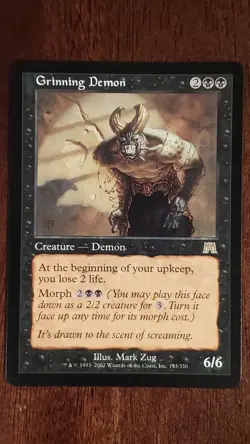 Grinning Demon Onslaught EX/LP #153 MTG Magic the Gathering Creature Rare Black - Image 5