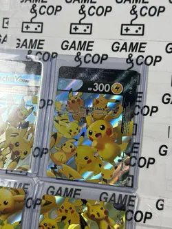POKEMON! Pikachu V-Union SwSH Black Star Promo Set of 4 NM - TOP LOADER - Image 4