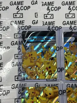 POKEMON! Pikachu V-Union SwSH Black Star Promo Set of 4 NM - TOP LOADER - Image 5