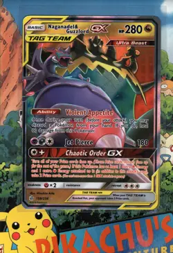 Pokemon TCG Naganadel & Guzzlord GX 158/236 SM Cosmic Eclipse Holo NM/M - Image 1