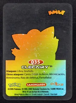CLEFAIRY #035 LAMINCARD COLECCION POKEMON LAMINCARDS 2005 EDIBAS (USADA) - Image 2