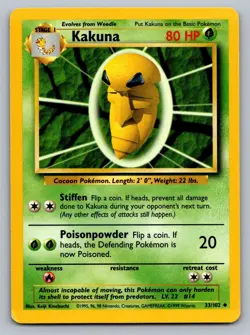 Pokemon TCG Base Set Kakuna #33 - Image 1