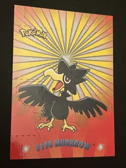 Pokemon Topps Murkrow #198 Johto Series 1 2001 4/10 POP-UP TV Animation NM - Image 1