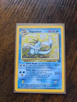 Pokemon Vaporeon Holo Rare Jungle Edition Unlimited Edition LP - Image 1