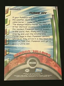 Pokemon Nurse Joy Foil Topps Series 3 #HV16 TV Animation Edition 2000 NM - Image 3