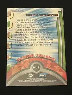 Pokemon Todd Foil Topps Series 2 #HV3 TV Animation Edition 2000 NM/M - Image 2