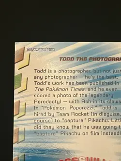 Pokemon Todd Foil Topps Series 2 #HV3 TV Animation Edition 2000 NM/M - Image 4