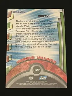 Pokemon Misty Foil Topps Series 3 #HV7 TV Animation Edition 2000 NM/M - Image 2