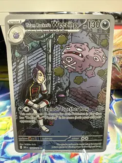 Team Rocket’s Weezing 199/182 Illustration Rare Pokemon TCG Destined Rivals - Image 1