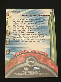Pokemon Todd Foil Topps Series 2 #HV3 TV Animation Edition 2000 NM - Image 2