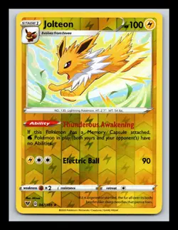 Jolteon Reverse Holo #047/185 SWSH04: Vivid Voltage Pokemon Card - Image 1