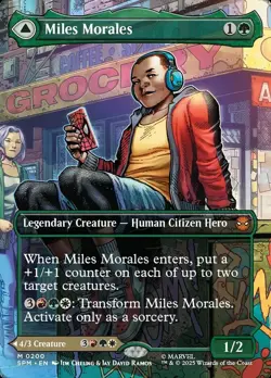 1x - Miles Morales - Borderless #200 - Marvel's Spider-Man - NM MTG - Image 1