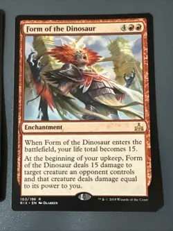Form Of The Dinosaur X2 Rivals Of Ixalan NM Condition See Pics Front Back MTG - Image 2