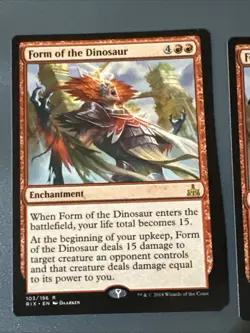 Form Of The Dinosaur X2 Rivals Of Ixalan NM Condition See Pics Front Back MTG - Image 3