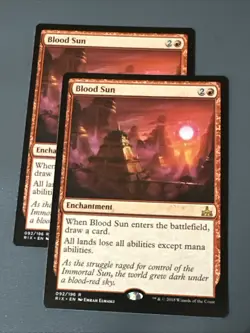 Blood Sun X2 Rivals Of Ixalan NM Condition See Pics Front Back MTG - Image 1