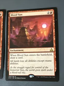 Blood Sun X2 Rivals Of Ixalan NM Condition See Pics Front Back MTG - Image 2