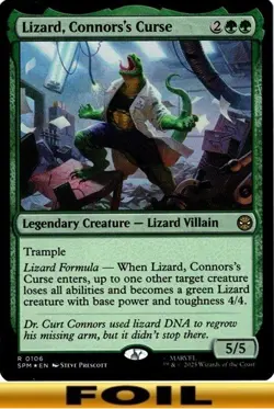 1x - Lizard, Connors's Curse - FOIL #106 - Marvel's Spider-Man - NM MTG - Image 1