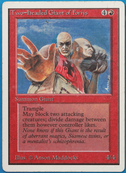 Two-Headed Giant of Foriys Unlimited HEAVILY PLD (Reserved List MTG Card) 505930 - Image 1