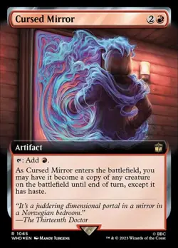 Cursed Mirror - Surge Foil Extended Art DRWHO LP MTG - Image 1
