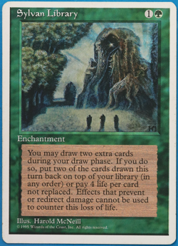 Sylvan Library 4th Edition HEAVILY PLD Green Rare MTG CARD (ID# 505922) ABUGames - Image 1