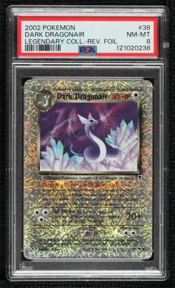 Dark Dragonair Reverse Foil Pokemon Legendary Collection PSA 8 2002 - Image 1