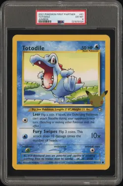 2021 POKEMON FIRST PARTNER JUMBOS #81 TOTODILE PSA 6 - Image 1