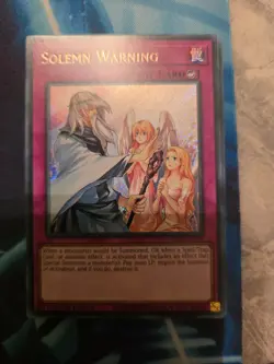RA02-EN078 Solemn Warning : Super Rare 1st Edition YuGiOh Card - Image 1