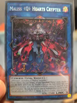 Yugioh Maliss Q Hearts Crypter 25LP-EN016 Emblazoned Secret Rare - Image 1