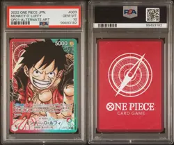 PSA10 One Piece Card Game Japanese Monkey D. Luffy Leader Parallel OP01-003 2022 - Image 3