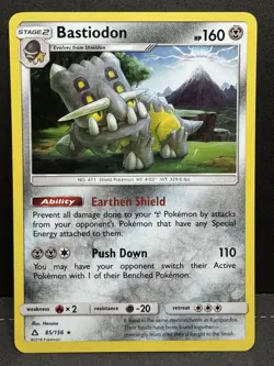 Bastiodon 85/156 Holo Rare Ultra Prism Sun & Moon Pokemon Card 2018 - Image 1