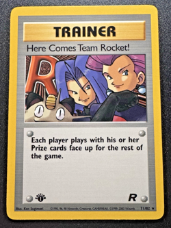 1st Edition Here Comes Team Rocket 71/82 Team Rocket Pokemon Card Rare LP - Image 1