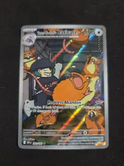 Pokemon TCG Destined Rivals Team Rockets Raticate Illustration Rare Card 202/182 - Image 1