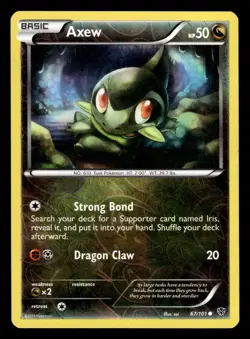 Axew 67/101 Reverse Holo BW Plasma Blast Pokemon Card - Image 1