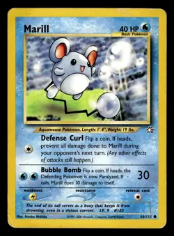Marill 66/111 Common Neo Genesis Set Pokemon Card - Image 1