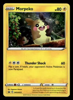 Morpeko SWSH012 Holo Rare Black Star Promo Pokemon Card - Image 1