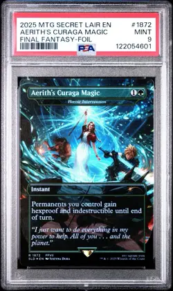 2025 MTG Secret Lair Final Fantasy FFVII Aerith's Curaga Magic Foil PSA 9 MINT - Image 1