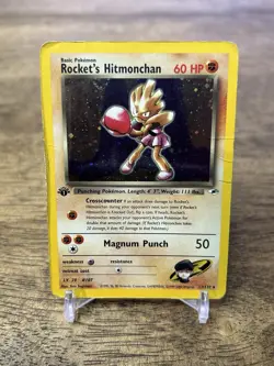 Rocket's Hitmonchan 1st Edition Holo Gym Heroes 11/132 WOTC Pokemon TCG HP-DMG - Image 1