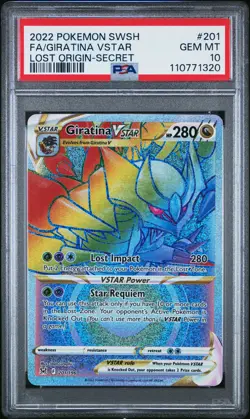 2022 POKEMON SWORD & SHIELD LOST ORIGIN SECRET FULL ART/GIRATINA VSTAR PSA 10 - Image 1
