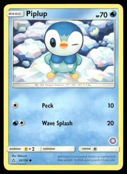 2018 Sun & Moon - Ultra Prism Piplup Basic/Common #32 - Image 1
