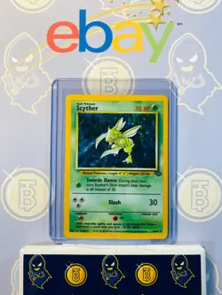 Scyther 10/64 MP Played Jungle Set 1999 Pokemon Card Holo Rare Holofoil - Image 1
