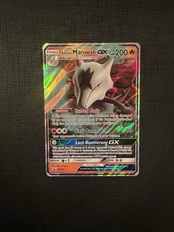 Alolan Marowak GX SM187 - Black Star Promo - Ultra Rare Pokemon Card DMG - Image 1