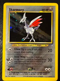 Skarmory 13/111 Pokemon Neo Genesis Unlimited Holo Rare Card WOTC Vintage 2000 - Image 2