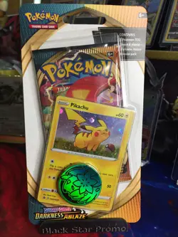 Pokemon Trading Card Game Darkness Ablaze Pikachu SWSH039 Black Star Promo - Image 1