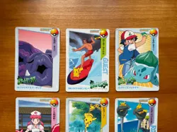 Japanese Pokemon 1998 Carddass Anime Collection 9 Card Lot Pikachu Ash - Image 2